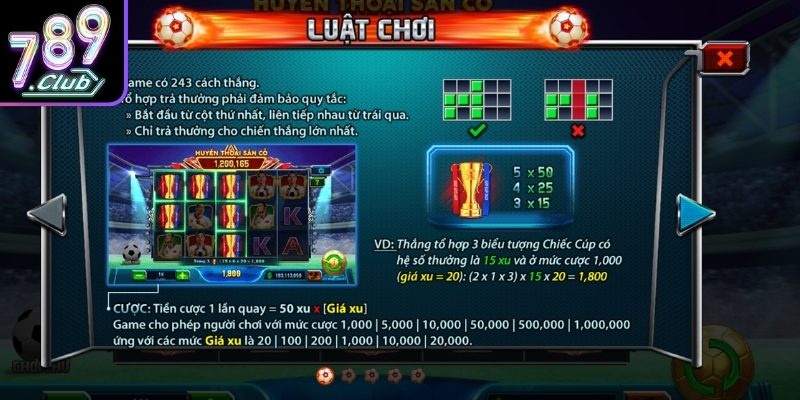 Tích lũy hũ thưởng Huyền Thoại Sân Cỏ liên tục